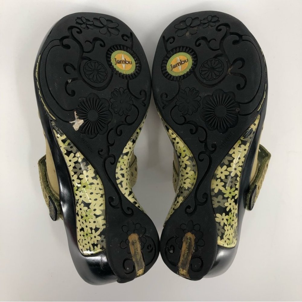 Jambu Green & Black Breathable Comfort Wedges | Leather and Rubber - Picture 6 of 8